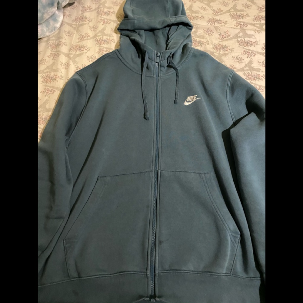 Nike Mens Hoodie size Large Green full zip up